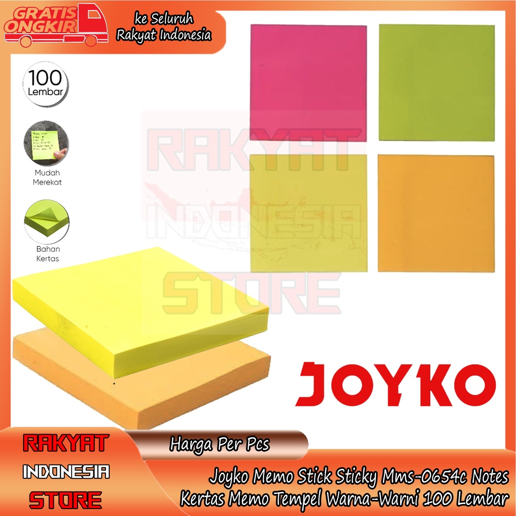

JOYKO JJOIKO MEMO STICK STICKY MMS-0654C NOTES NOTE KERTAS MEMO TEMPEL WARNA-WARNI JOYKO MURAH BERKUALITAS MEMO STICK WARNA WARNI KERTAS TEMPEL KERTAS TEMPEL PAPER BUKU MEMO CATATAN BUKU TULISAN PENTING SEKOLAH KANTOR KULIAH PER PCSH PINK KUNING ORANGE