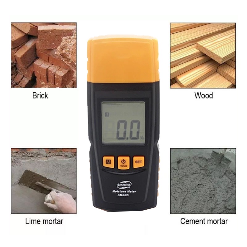 【GM605】Humidity Tester/Digital Moisture Meter untuk Air Kayu/Alat Ukur Kayu Digital