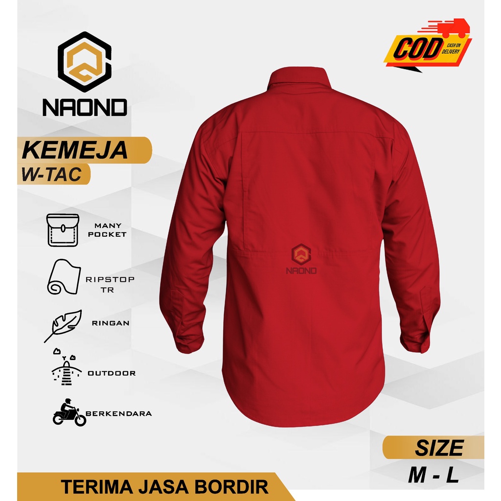 (BEST SELLER) KEMEJA PRIA TACTICAL W-TAC LENGAN PANJANG / BAJU TACTICAL HEM / LAPANGAN PDL / PDH / KEMEJA TAKTIKAL / BAHAN RIPSTOP TORNADO / OUTDOOR ACTIVITY