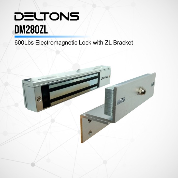 

Electro Magnetic Lock 280Kg 600Lbs with ZL Bracket DELTONS
