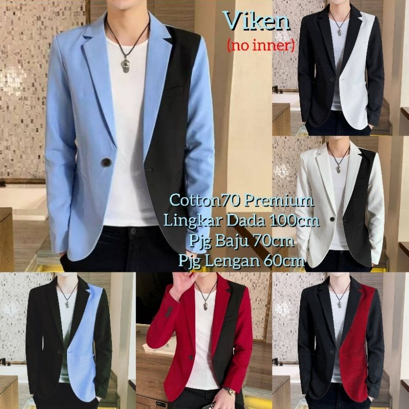 Melly81 Blazer Jas Pria VIKEN Baju Pakaian Blazer Cowok Keren Jas Pria Model Korea Korean Pesta Sera
