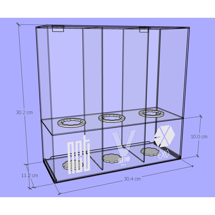 Box Lightstick NCT x WAYV x EXO Versi 3 / Box Lightstick Custom / Rak Lightstick Custom