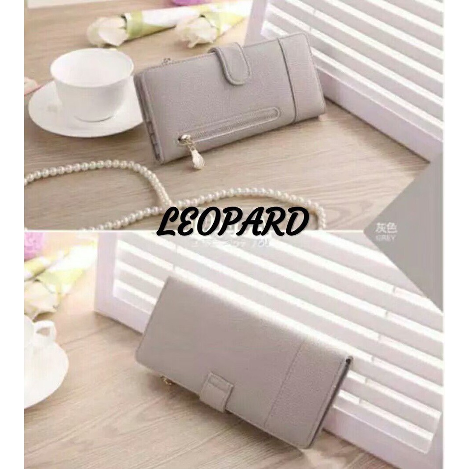 Dompet Wanita Panjang Bahan Kulit PU Leather Premium BAEOS/Dompet Lipat Wanita Dompet Import Murah