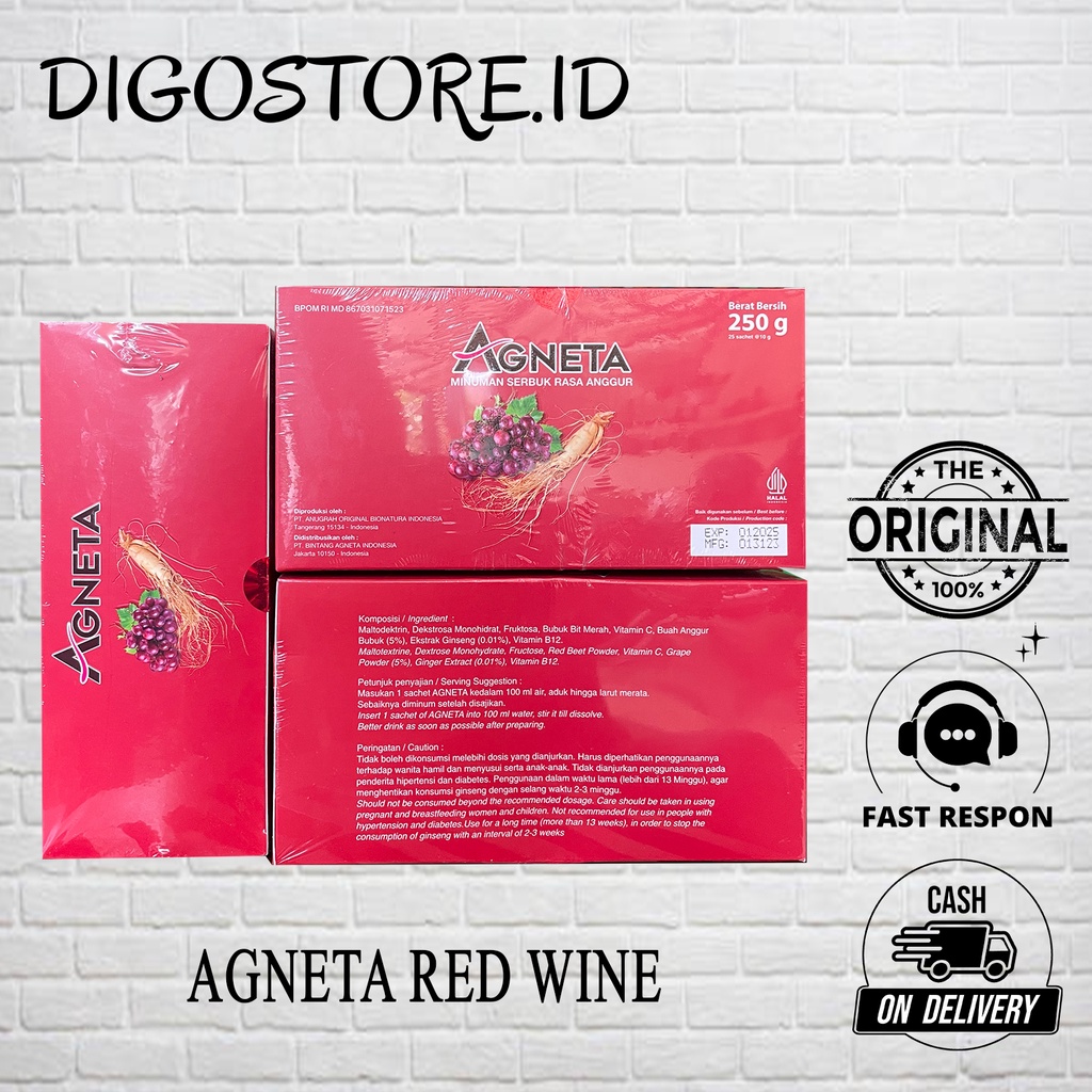 Agneta Minuman Serbuk Rasa Anggur Original 1 Box 25 Sachet