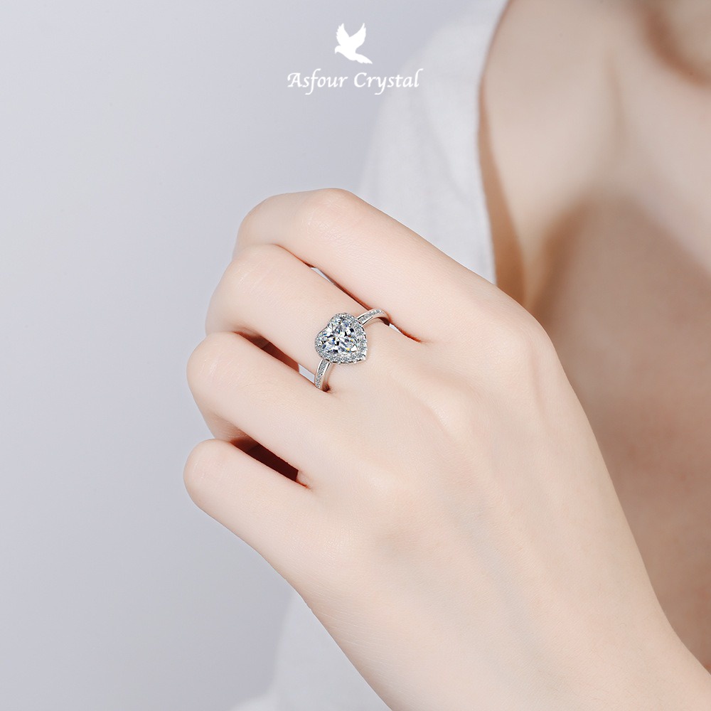 Cincin Wanita Korea Love Zirkonium S925 Adjustable - DTA39 Asfour Crystal