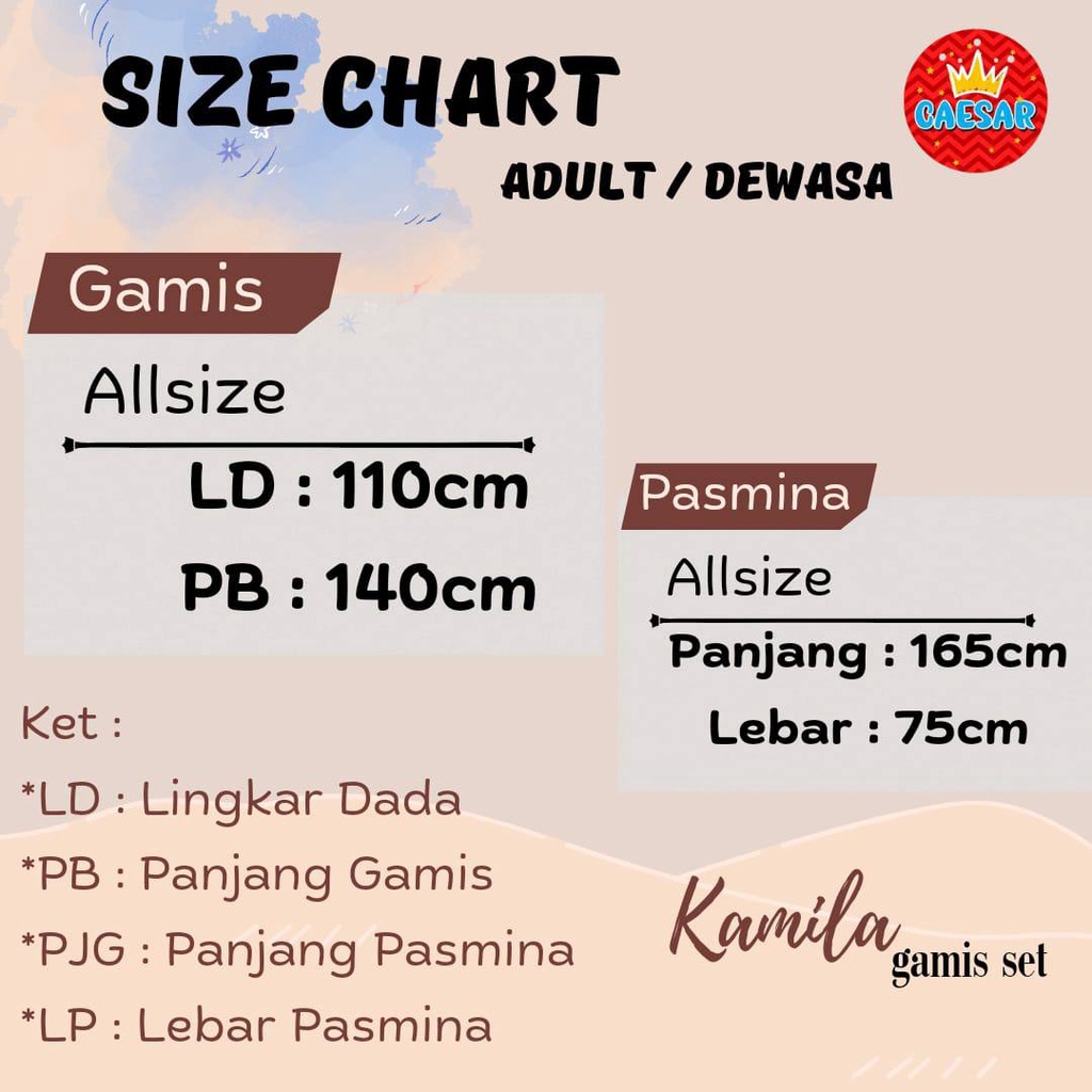 Set phasmina Gamis Remaja Kamila by Caesar