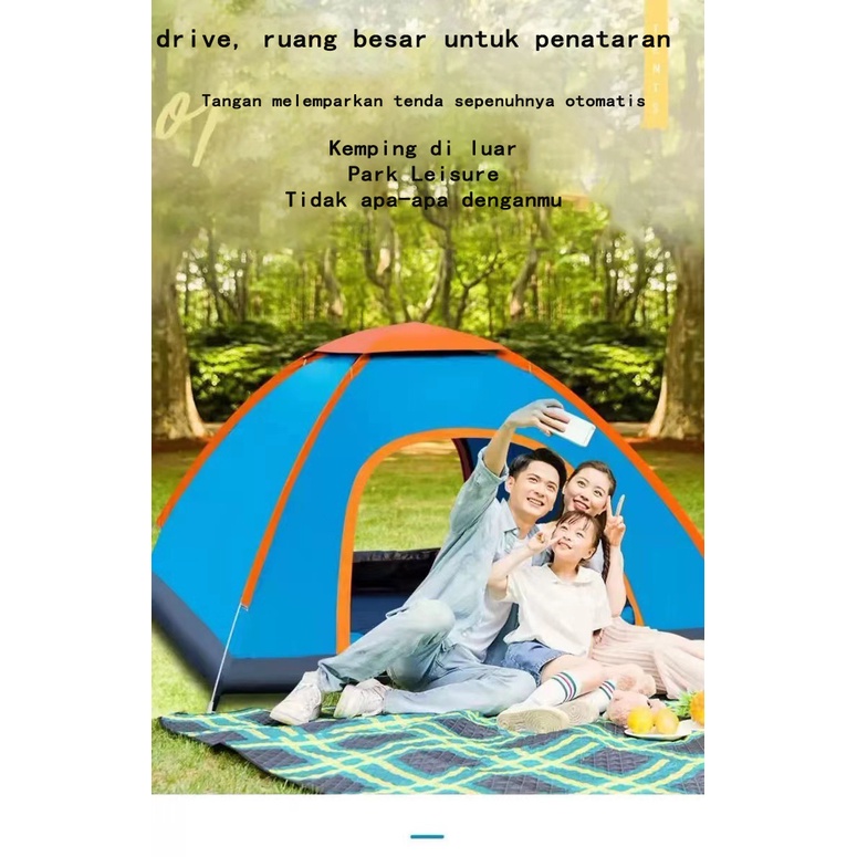 WTW  Tenda Camping Kapasitas 2-4 Orang Tenda Otomatis Outdoor &amp; Indoor Tenda Gunung