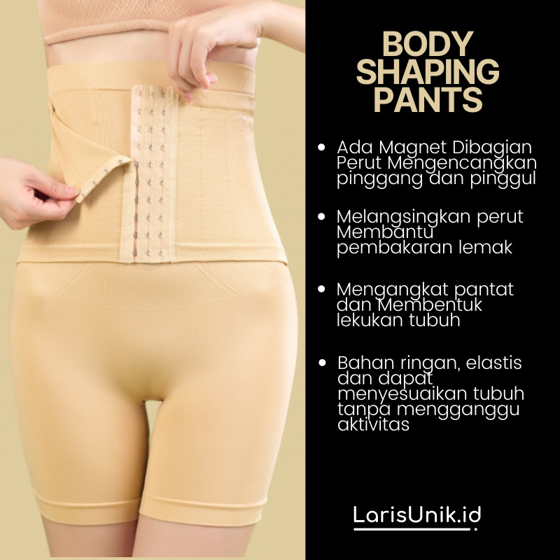 Korset Celana SEPAHA KANCING MAGNET Jumbo Seamless Slimming Pants Body Slimmer Slim Pembakar Lemak Pelangsing Pengecil Perut Buncit Pantat  Wanita Korset Celana Pendek Panjang Import Kancing Kait Magnetik Wanita Ori