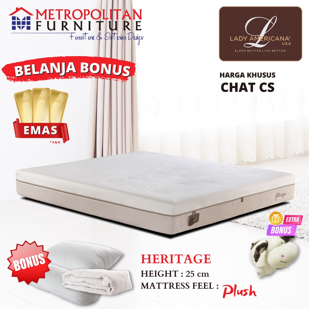 Kasur Springbed LADY AMERICANA Royal Heritage Spring bed matras