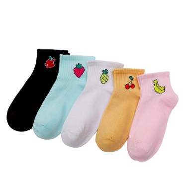 DSM Kaos Kaki Motif Buah Cute Kaoskaki Pendek Socks Fruit Fashion Wanita Korea