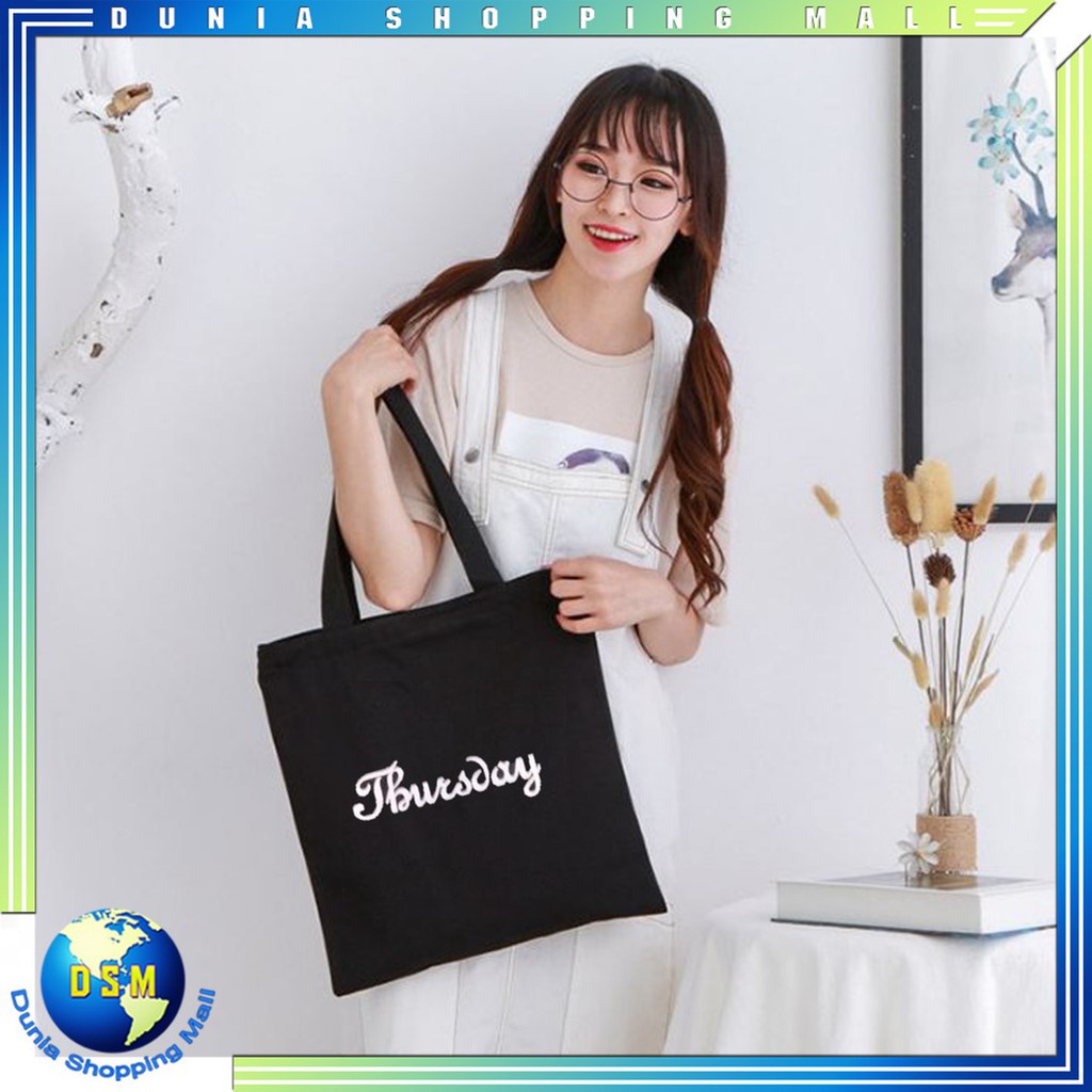 DSM TOTEBAG DAILY TOTE BAG SUNDAY MONDAY FRIDAY TUESDAY WEDNESDAY MONDAY ALA KOREA