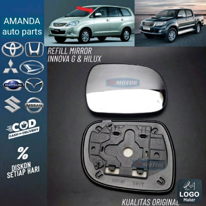 kaca spion Innova original ,kaca spion Hilux,kaca spion Innova 2005 2006