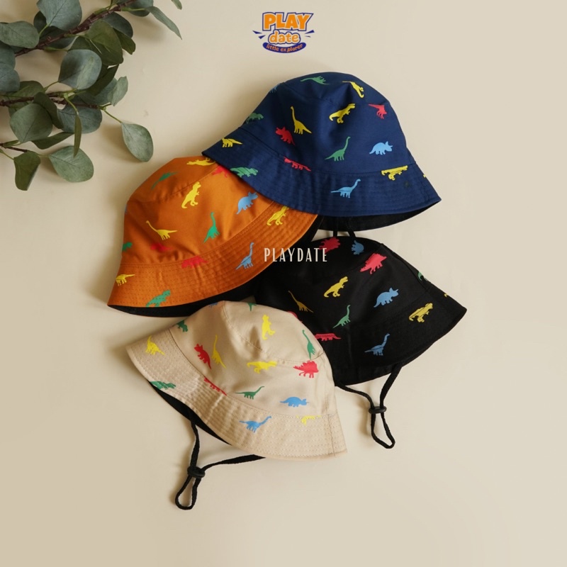 Bucket Hat Anak Polos Topi Anak Dino Kupluk Anak Topi Rimba Topi Piknik Anak Laki Laki Cowok Topi Bayi Motif Dino