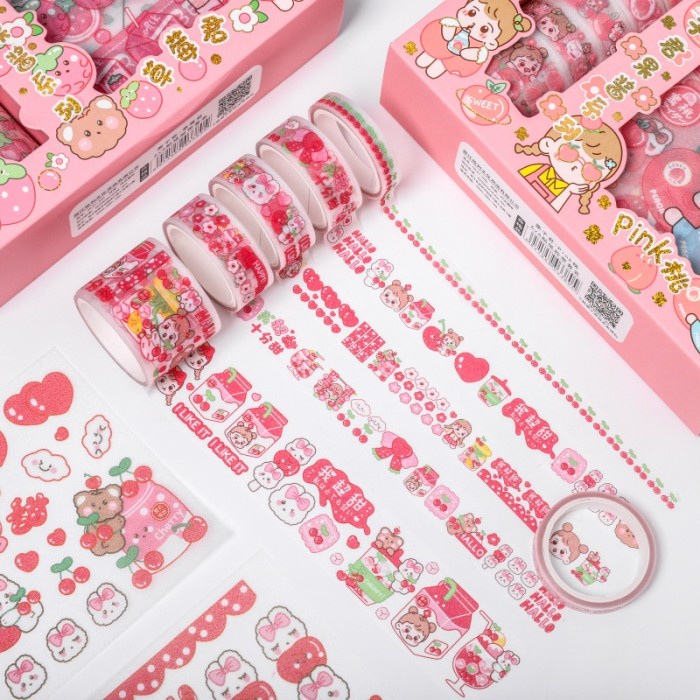 

BT646 Stiker 1 Set Box kter cu Cute Jepang Roll Stiker 6x6 stiker kter