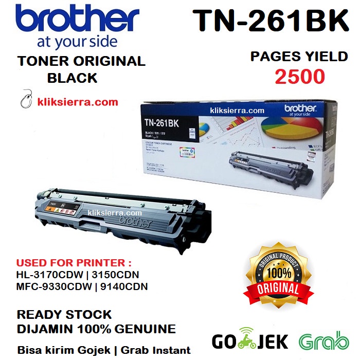 Terlaris Brother Toner Tn-261Bk Tn261Bk Tn261 Bk Original Black