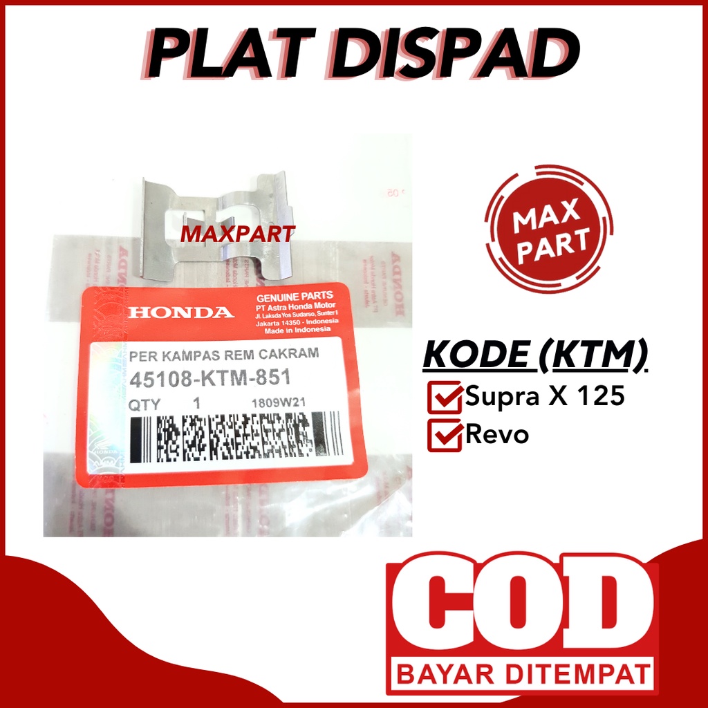 PLAT PER PENAHAN KAMPAS REM BELAKANG DISPAD KTM HONDA SUPRA 125 FI