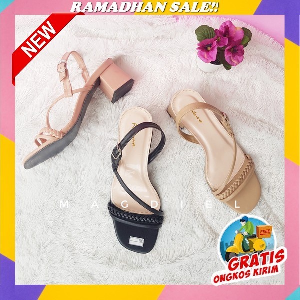 Monza Series Flat Dan Hight Hils 3Cm Dianarestu (Ready) Br712 High Heels Hak Tahu Landis Sandal Heel