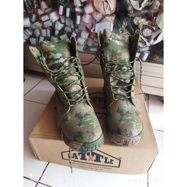 SEPATU PDL KOSTRAD BATTLE TERBARU/SEPATU LORENG TNI ORIGINAL