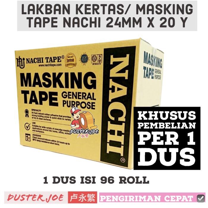

Terlaris [Cabang] Lakban Kertas Nachi 1 Inch(24Mm) X 20Y / Masking Tape Nachi
