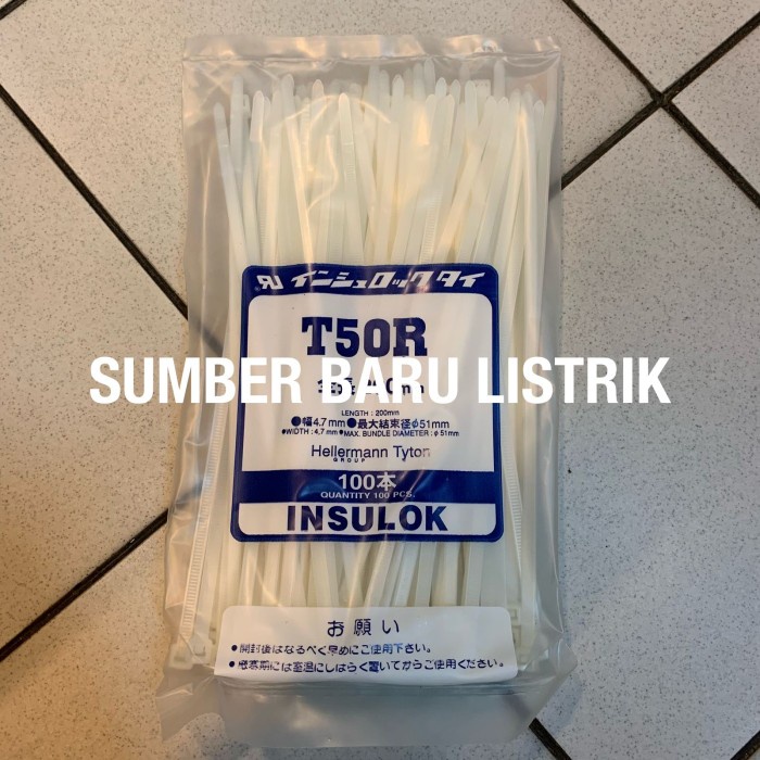 

Terlaris Kabel Ties Insulok Hellermanntyton T50R 20Cm Isi 100Pcs Putih & Hitam