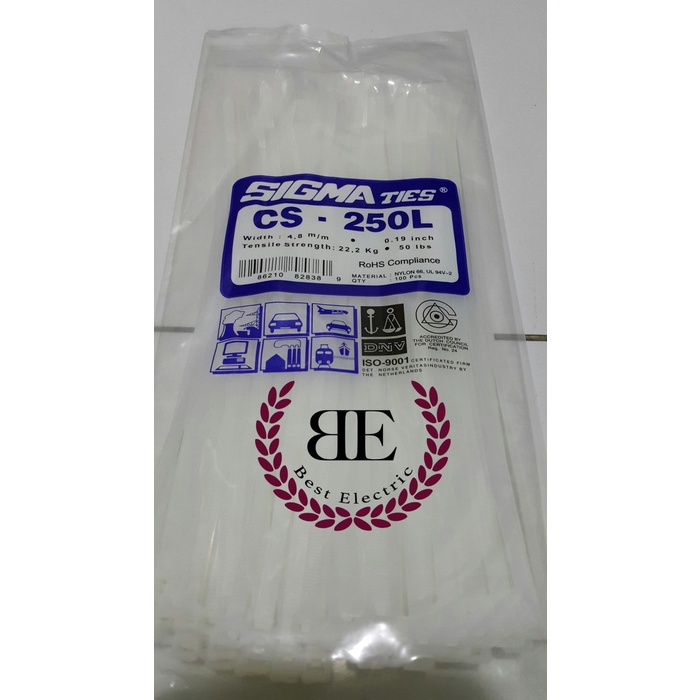 

Terlaris Kabel Ties / Kabel Tis / Cable Tie Cs 250 L Putih 25 Cm Sigma Cs250L