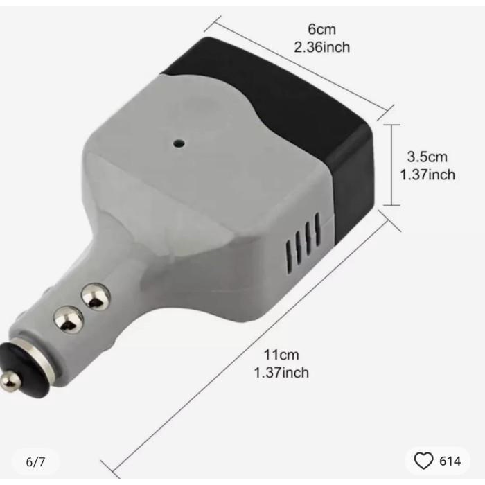 Power Converter Inverter Mobil 12/24vDC to AC 220 Model Lighter