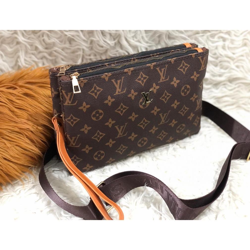 Bayar Ditempat Tas selempang Lv 2ruang clutch lv 2 ruang handbag murah