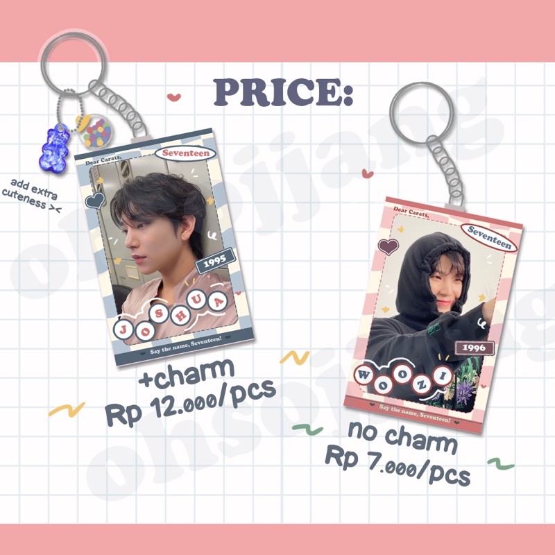 SEVENTEEN KEYRING BOYFIE CUTE CARAT GANTUNGAN KUNCI KEYCHAIN CARATDEUL CARATLAND MERCH BOYFRIEND KPOP 17
