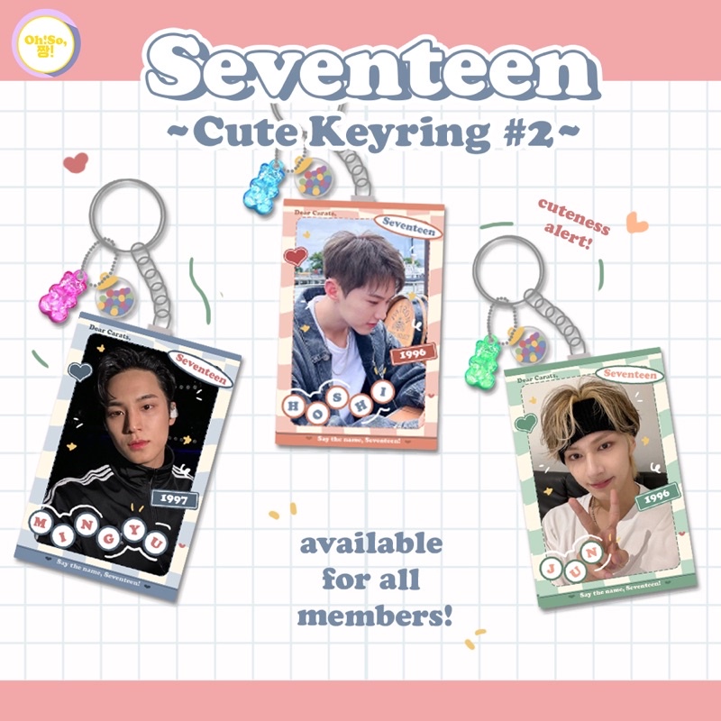 SEVENTEEN KEYRING BOYFIE CUTE CARAT GANTUNGAN KUNCI KEYCHAIN CARATDEUL CARATLAND MERCH BOYFRIEND KPOP 17