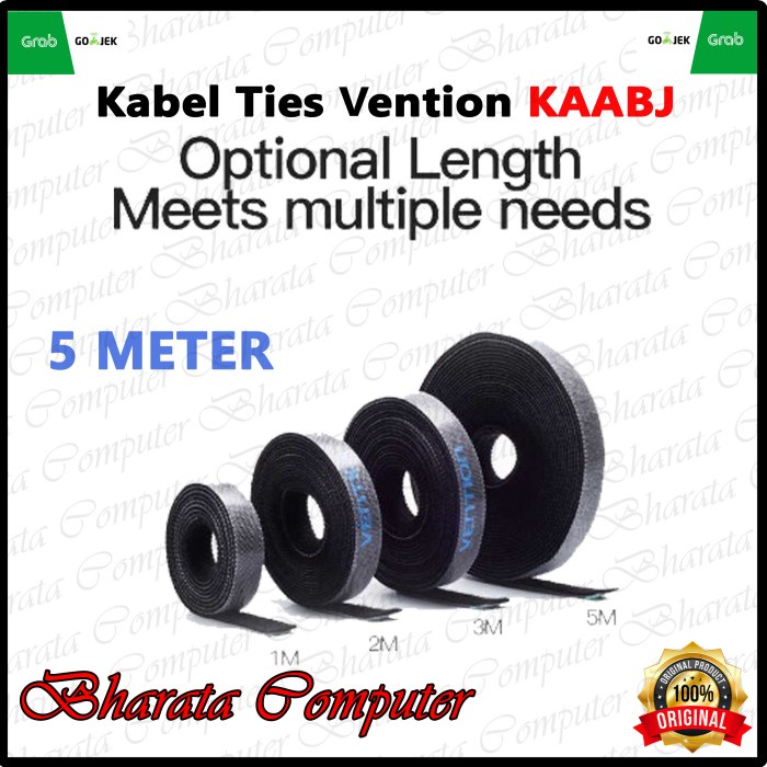 

Terlaris Cord Kabel Ties Vention Kaabj Strap Protector Pengikat Perekat Kabel 5Meter