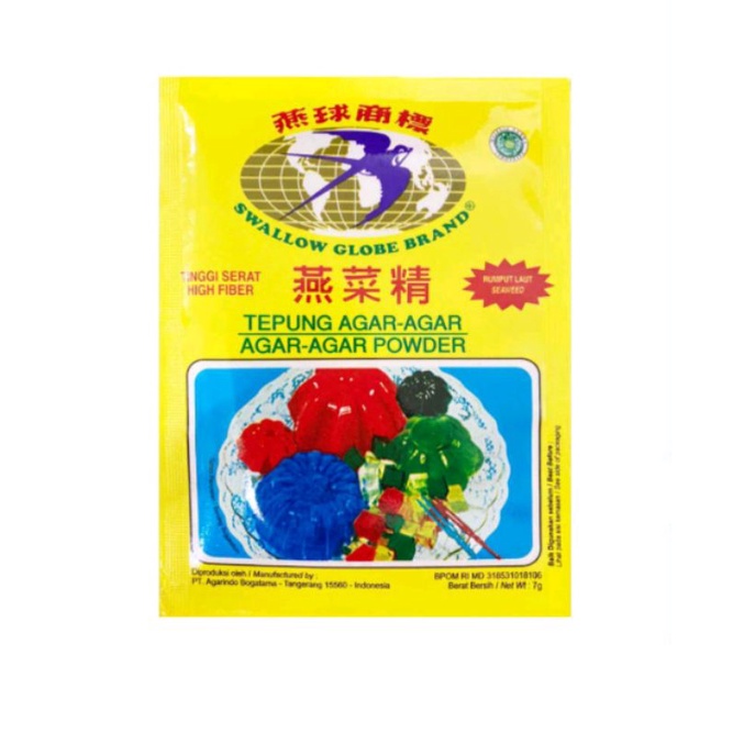 Agar Agar Swallow Globe Sachet 7g Jelly Powder Swalow Dua Burung