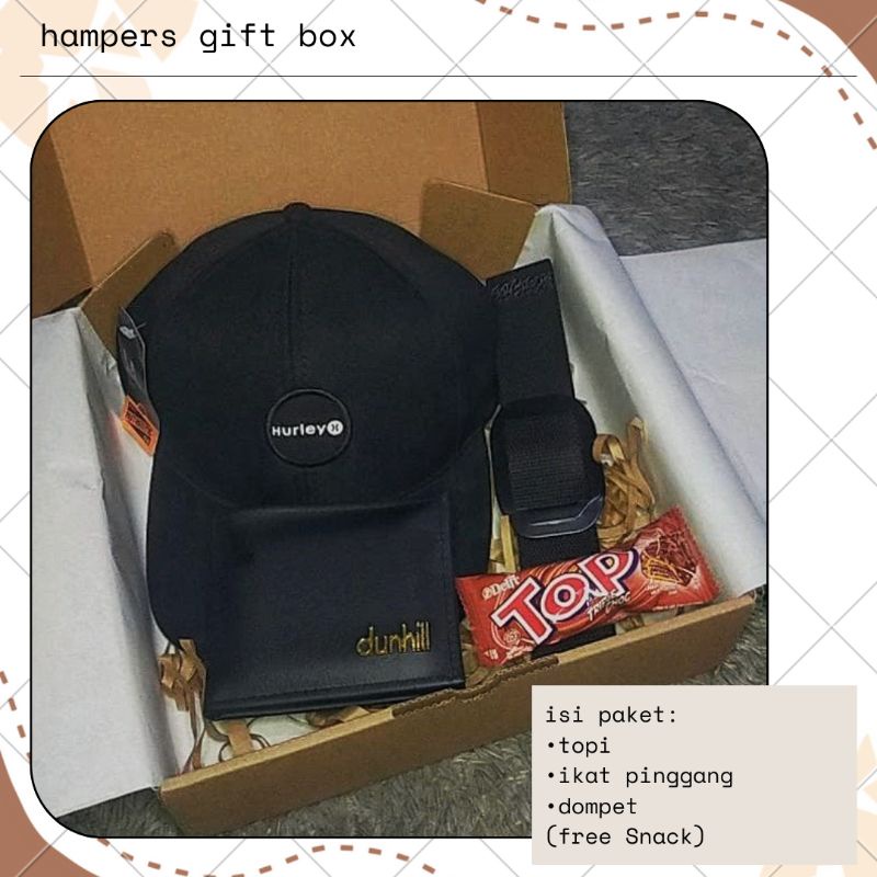 

Hampers Gift Box | set hadiah cowok | topi dompet