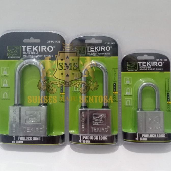 GEMBOK TEKIRO ANTI KARAT 40mm LEHER PANJANG/GEMBOK PAGAR RUKO GUDANG