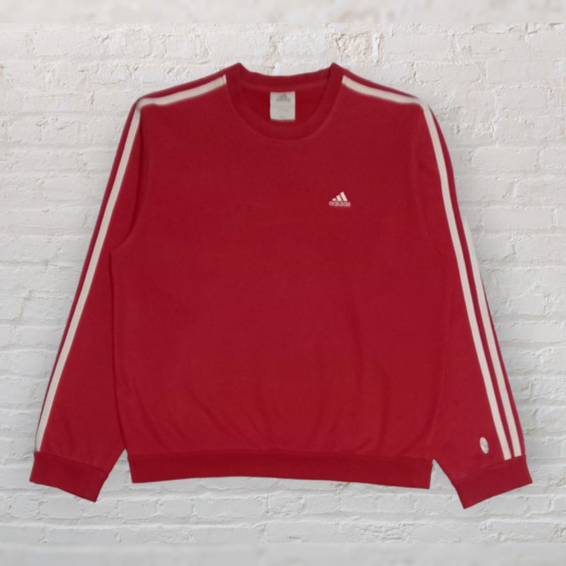 sweater crewneck Adidas strip merah brand PL
