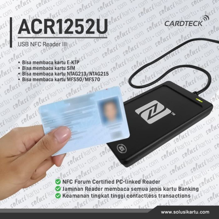 Acr1252U Usb Nfc Reader Iii Nfc Certified Forum Reader Rfid 1 Sam Slot Beli