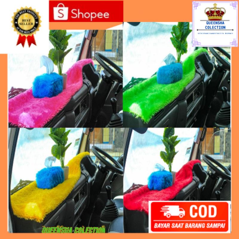 Alas Dashboard Mobil Aksesoris Mobil Ukuran 150x50cm / kain bulu rasfur lembut masuk semua jenis mob