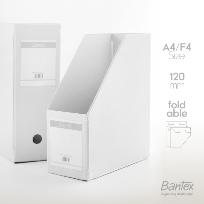 

Terlaris Bantex Box File / Magazine File A4 F4 Folio 120 Mm White