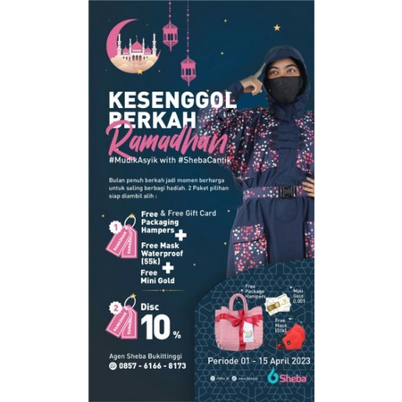 Jas Hujan Sheba Free Emas n Masker