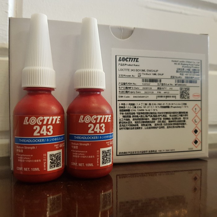 Terlaris Loctite 243 / Lem Baut / Threadlocker Loctite 243 / Pelumas Baut 10Ml