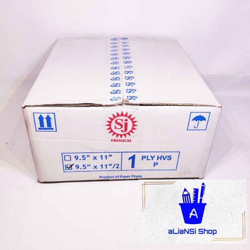

Continuous Form 9,5" x 11"/2 (1 PLY NCR) bagi 2 - merk SJ PREMIUM