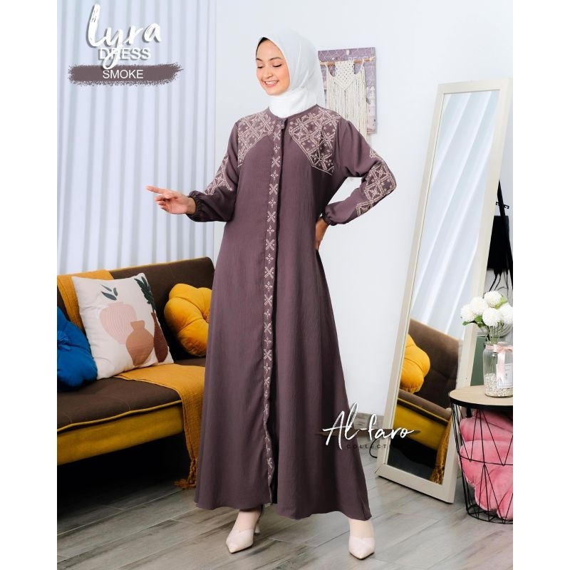 Tren Baju Muslim Gamis Cringkel Bordir Lyra Ori Alfaro Dan Diana Sarvia Maxi Dress Kringkel Baju Wan