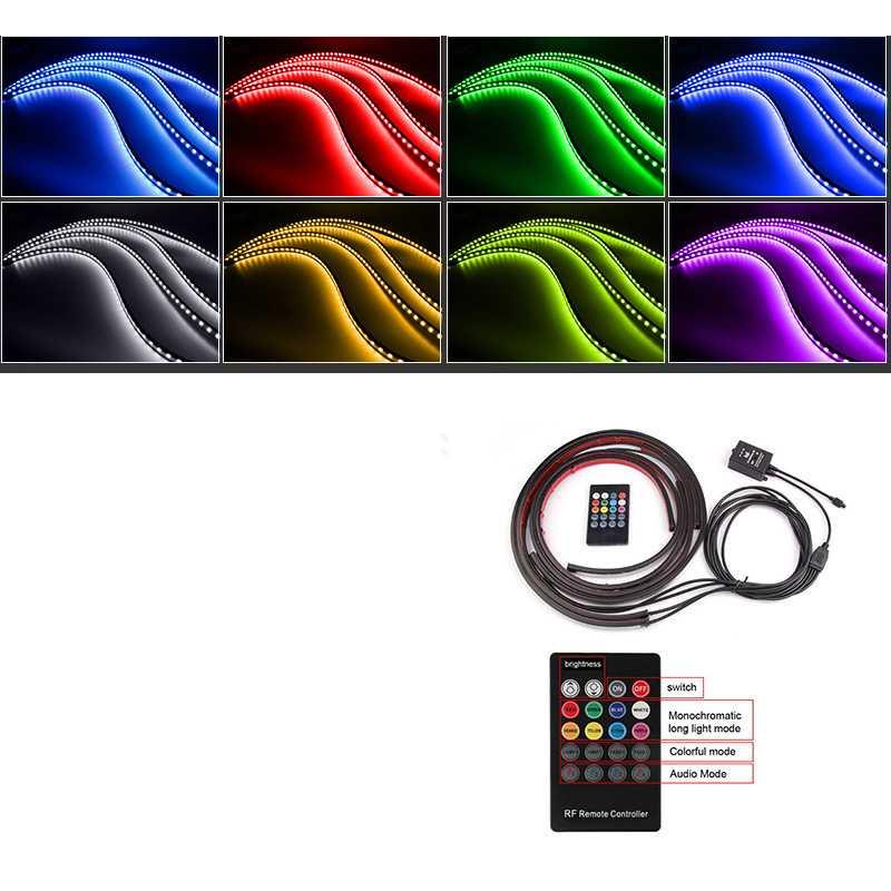 JIAMEN Lampu LED Strip Flexible RGB Mobil 90 + 120 cm 4PCS with Remote JIA4 Lampu Mobil Variasi Lampu Mobil Variasi Lampu Mobil Projie Depan Lampu Mobil Projie Depan Lampu Mobil Philips Lampu Mobil Philips Mainan Anak Mobil Mobilan Bisa Dinaiki Mainan Ana