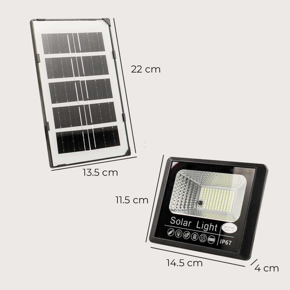 OOBEST Lampu LED Solar Panel Outdoor Light IP67 Cool White 30W 1500mAh B100