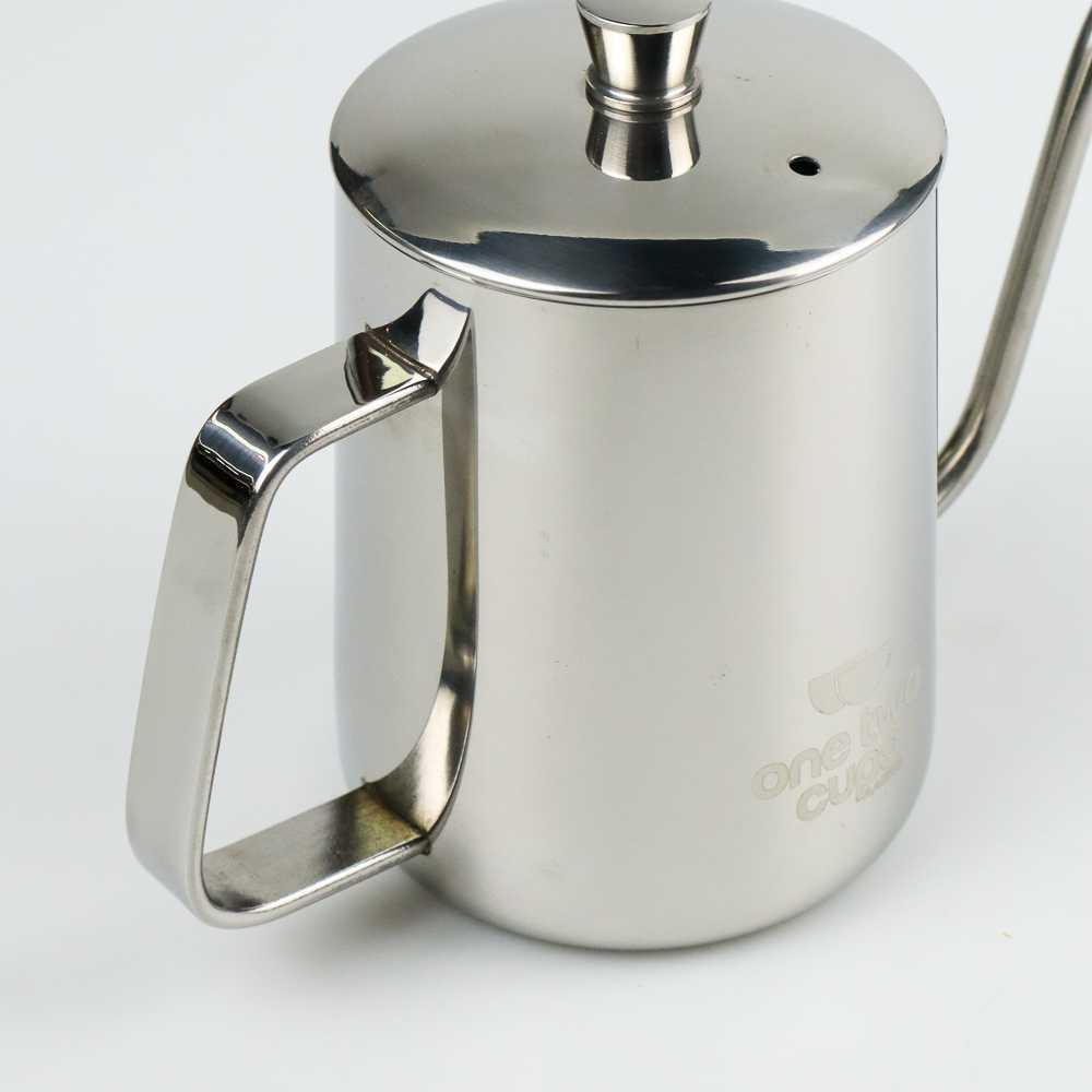 One Two Cups Teko Pitcher Kopi Teapot Drip Kettle Cup Stainless Steel A0052