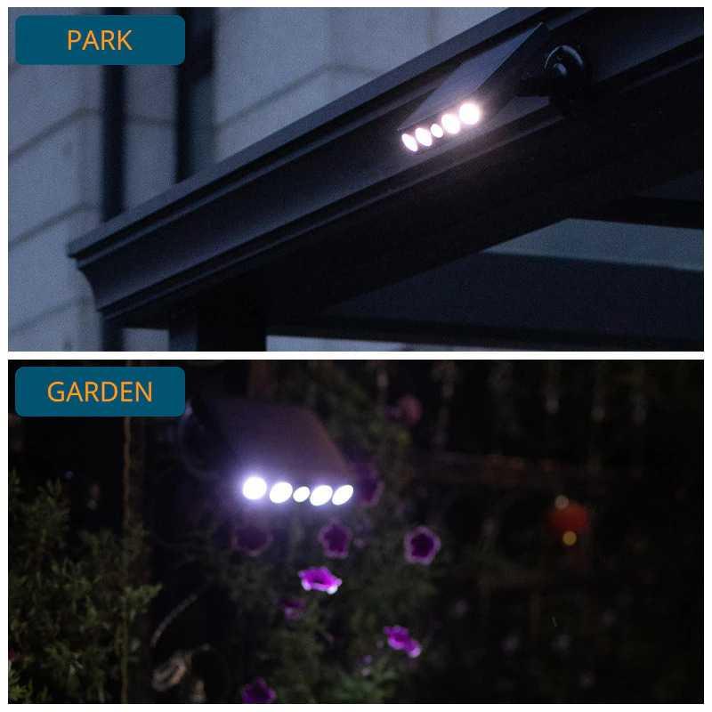 TRLIFE Lampu Dinding Solar Sensor Outdoor Waterproof 4 LED Cool White L256