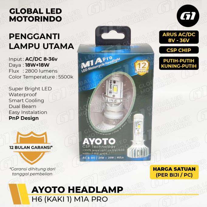 HEADLAMP LED AYOTO M1A PRO/UNTUK MOTOR MATIC/BEBEK