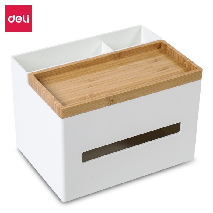 

Deli Desk Organizer/Tissue Box/Kotak Tissue dan Alat Tulis Elegan 8916 - Plastik Hijau