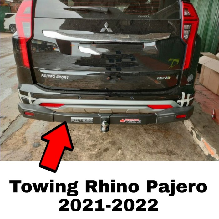 Tanduk Belakang Pajero Sport 2021- Towing Bar Rhino Bumper Guard Besi