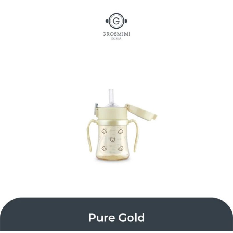 GROSMIMI PPSU Olive Weighted Straw Cup 200ml 300ml