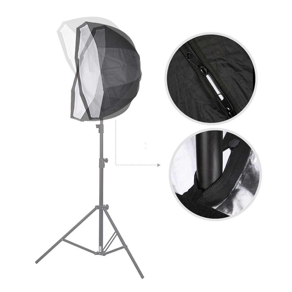 TaffSTUDIO Payung Octagon Softbox Flash Speedlight 80CM LD-TZ207 Payung Besar Payung Lipat Mini Payung Mini Softbox Payung Kecil Lighting Studio Studio Lampu Studio Studio Mini Lighting Godox Mini Studio Box Studio Foto Payung Putih Lampu Studio Mini Mini